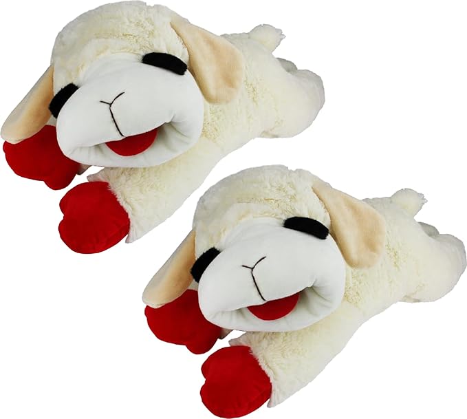 HDP Lambchop Plush Dog Toy 24" with Squeaker Color:White 24" Size:Set of 2