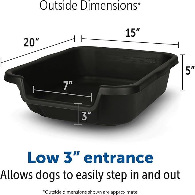 Dog Litter Pan by PuppyGoHere (Black, 20" x 15" x 5") Suitable for Dogs up to 6 lbs.