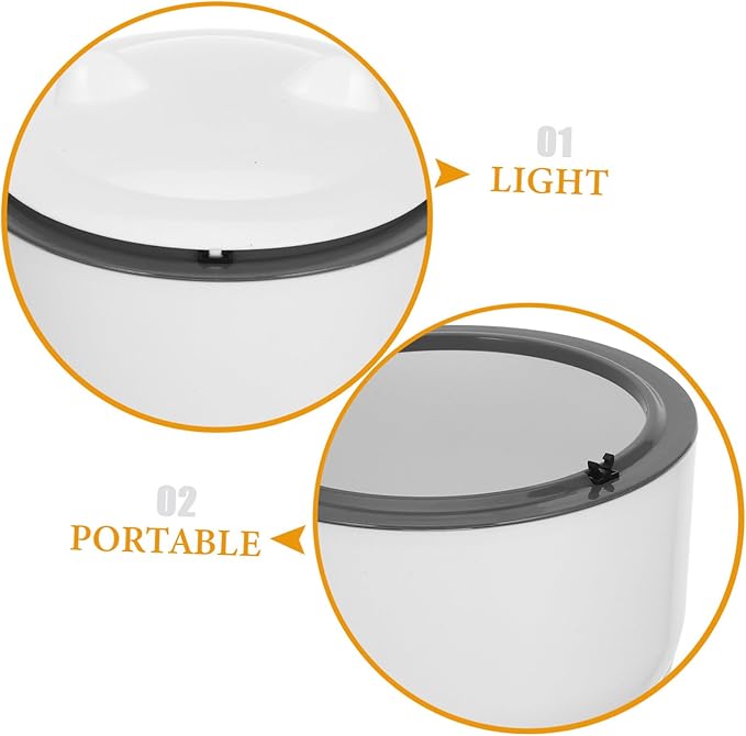 POPETPOP 1set Sealed Cat Litter Waste Container with Convenient One-Button and Trash Bags Design for Pet Waste Storage Grey Color Included