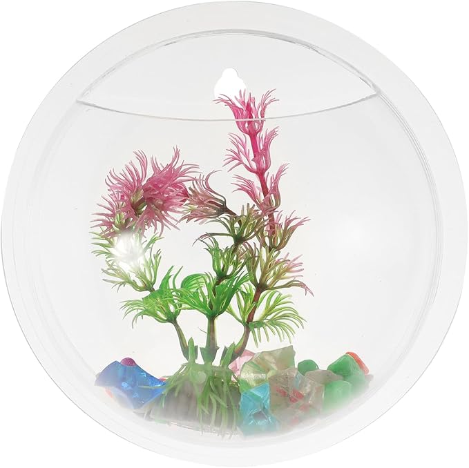 Transparent Wall-Mounted Goldfish Tank and Hydroponic Vase Combo for Home D Cor Acrylic Fish Bowl Planter for Living Room Wedding Party Decoration