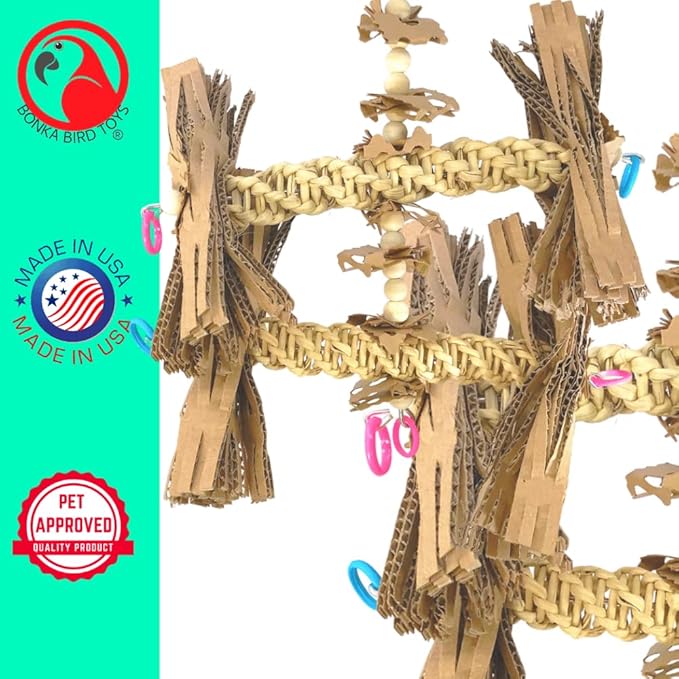 Bonka Bird Toys 1557 Duo Natural Helix Parrot Cockatiel Cockatoo Toy Cage Cages