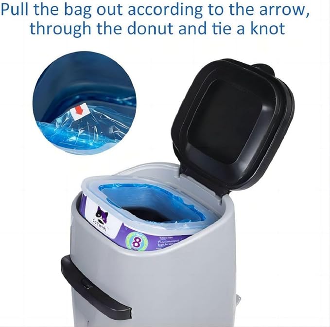 Cat Litter Refills Bags 8 Pack Enhanced Odor Control Litter Refills Compatible with Genie Cat Standard, Plus and XL Pails
