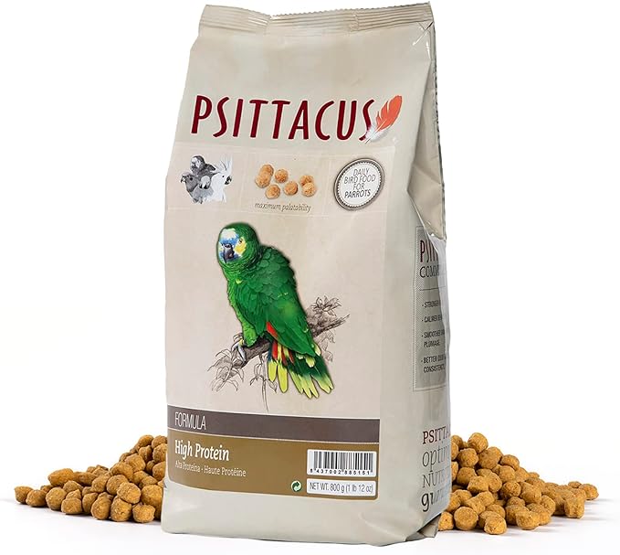 Psittacus High Protein 1.8 lb | Complete Pellet Diet for Amazons, Cockatoos and Ringneck Parrot | Premium Food for Birds, 100% no-GMO