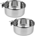 Hypeety Stainless Steel Food Water Bowl for Pet Bird Crates Cages Coop Dog Cat Parrot Bird Rabbit Pet 2PCS (Small,3.9 * 1.9in)