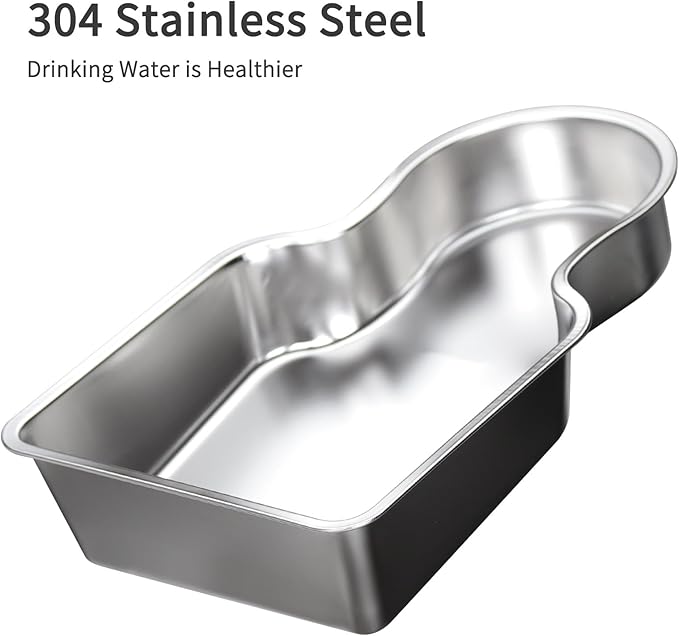 RIZZARI Stainless Steel Pet Water Feeder: 10L Gravity Leak-Proof Waterer - Auto Refill - Anti-Tip Base - No Power Needed - Easy Clean -with Filter - for 40-60 LB Dogs - Garage Kitchen Use