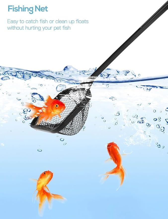 4-in-1 Aquarium Kit for Small Aquariums Fish Tanks, Curved Scissors, Curved Tweezers, Sand Spatula, Aquatic Plant Tools Cleaning Kit