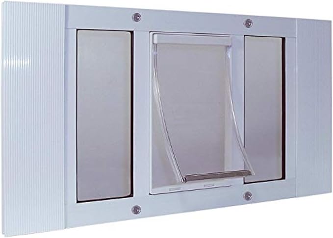 Ideal Pet Products Aluminum Sash Window Pet Door, Adjustable to Fit Window Widths from 33" to 38", Large 10-1/2” x 15” Flap Size