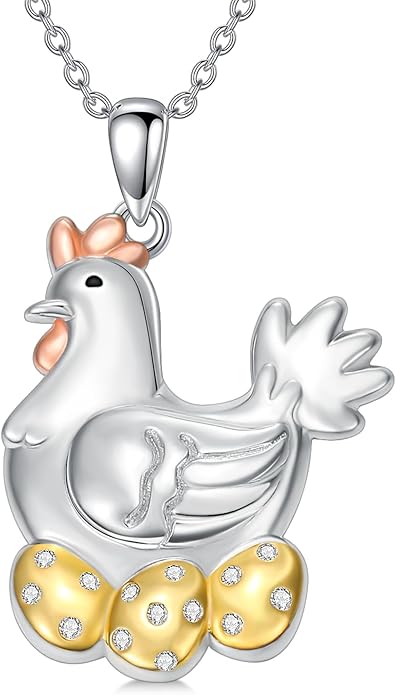 KZX Cat/Dog/Phoenix/Eagle/Whale/Shark/Puffin/Starfish/Chicken/Butterfly/Owl/Bee/Frog/Seahorse Necklace Sterling Silver Animal Pendant Jewelry Gift for Women