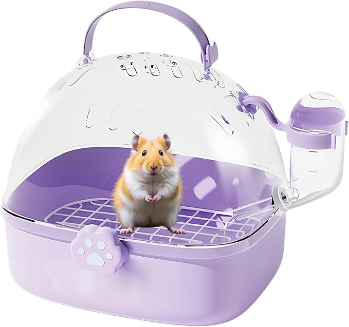 Hamster Carrier - PVC Chinchilla Carrier Cage with Drinker | Spacious Accessory for Transportation of Birds Like Parrots Cockatiels and Parakeets, Spacious Design for Macaw Sparrows