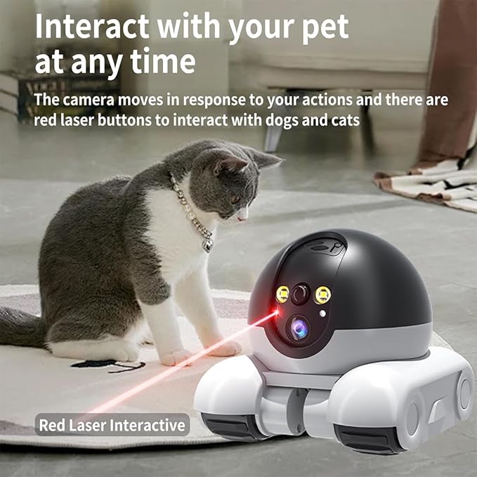 Pet Cameras Indoor with Phone App, 1080p Dual Lens, P 360°/T 90° Rotation Monitoring, 2-Way Talk, Night Vision, Motion Detection, Video Recording (WiFi, 128GB)