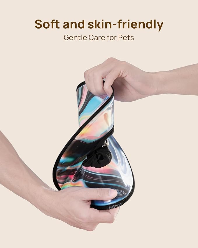 Soft Cat Cone Collar, Adjustable Cat Recovery Collar, After Surgery to Stop Licking, Waterproof & Easy to Clean, Lightweight Elizabethan Collar for Cats and Small Dogs (Stellar Wanderer, M)