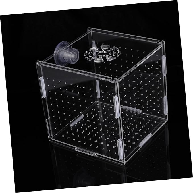 FRCOLOR Modern Fish Tank Isolation Box Clear Aquarium Breeding Box Suction Cup Ideal for Guppies and Betta