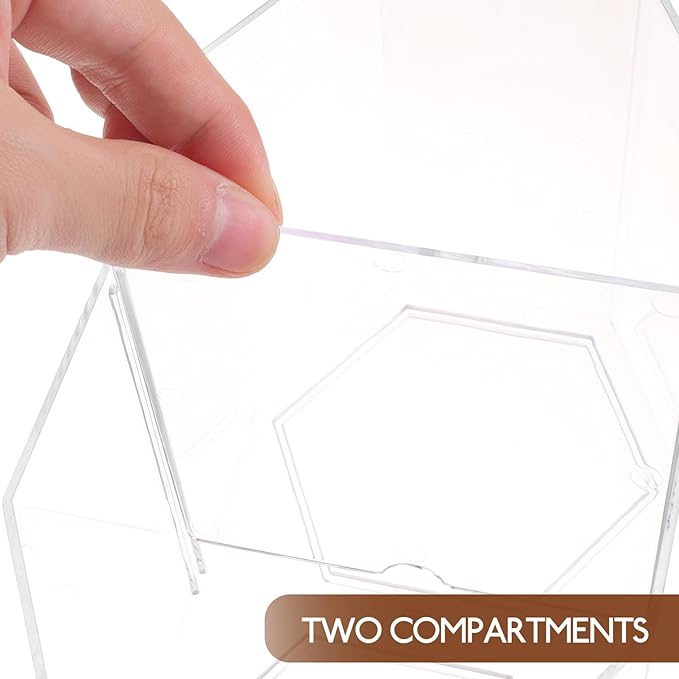 Toyvian Fish Breeding Tank Divider Box with High Transparency Double Compartment Octagonal Aquarium Incubation Box for Betta and Small Fish Isolation