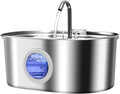 Cat Water Fountain Stainless Steel 3.2L/108oz Capacity, Automatic Pet Water Dispenser with Quiet Pump, and Dishwasher Safe Design for Cats, Dogs(Cat Fountain + 1 Filter + 1 Sponges)