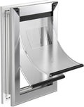 MAVRICFLEX Heavy Duty Doggy Door with Sliding Lock Panel, Aluminum Large Dog Door with Magnetic Double Flaps Dog Door for Large Dogs Up to 40lbs, Medium, Matte Silver