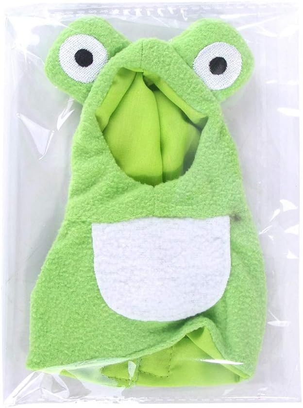 Sun Conure Bird Diaper Flight Suit Frog Shape Hoodie Cosplay Photo Prop for Parrots African Greys Parakeet Cockatiel, Bird Hoodie Small Animals Apparel (S)