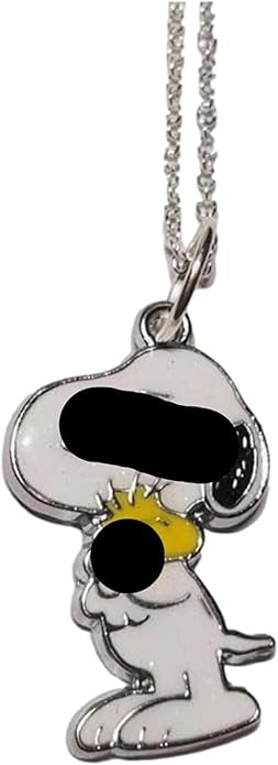 TCB Creations Snoopys Dog Holding Woodstock Standing Metal Pendant Necklace