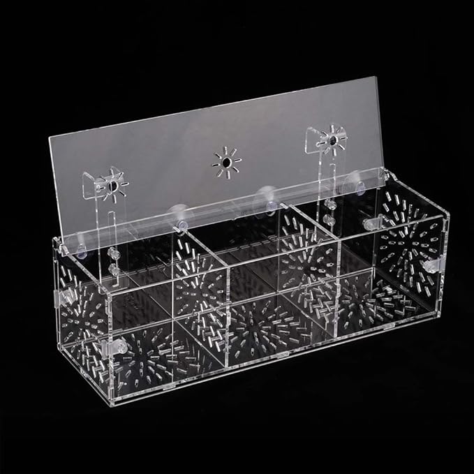 Fish Breeding Isolation Box Aquarium Acclimation Hatchery Incubator Acrylic Transparent Aquarium Hatchery Incubator Holder(30CM*10CM*10CM)