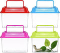YARNOW 4pcs Portable Handheld Aquarium for Turtles Pet Tank Lightweight Reptile Carrier for Fish Hamsters and Pets Mixed