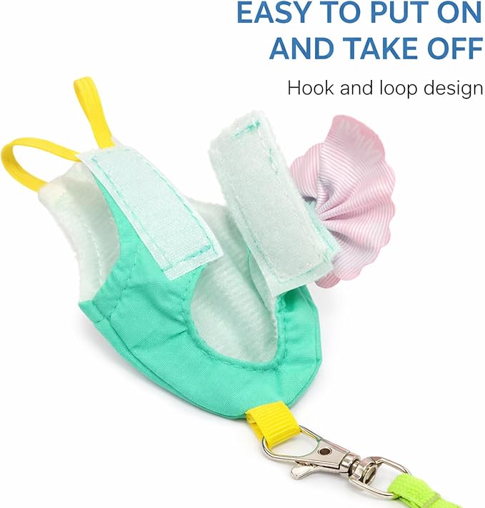 Parrot Harness and Leash Set with Diaper, Washable Pet Bird Diapers with Leash, Flight Suit Set for Outdoor Flying & Training (Size M)