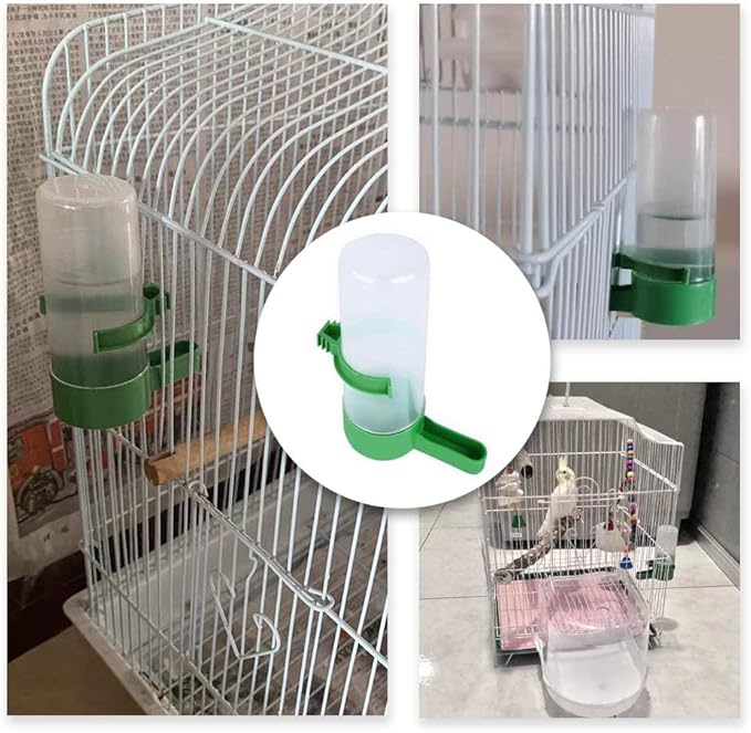 4 Pcs Bird Water Feeders Automatic Bird Drinkers Hanging Bird Water Dispensers for Cage Budgie Cockatiel Canary Lovebirds and Small and Medium Parrots