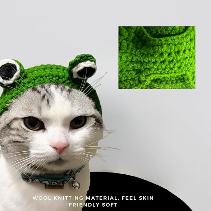 5 Pcs Cat Costume Hats – Cute Lion Mane & Bunny Ears Headwear for Cats,Kitten Puppy Party Easter Costume Accessory Headwear(Lion,Bunny,Frog,Sunflower,Bear)