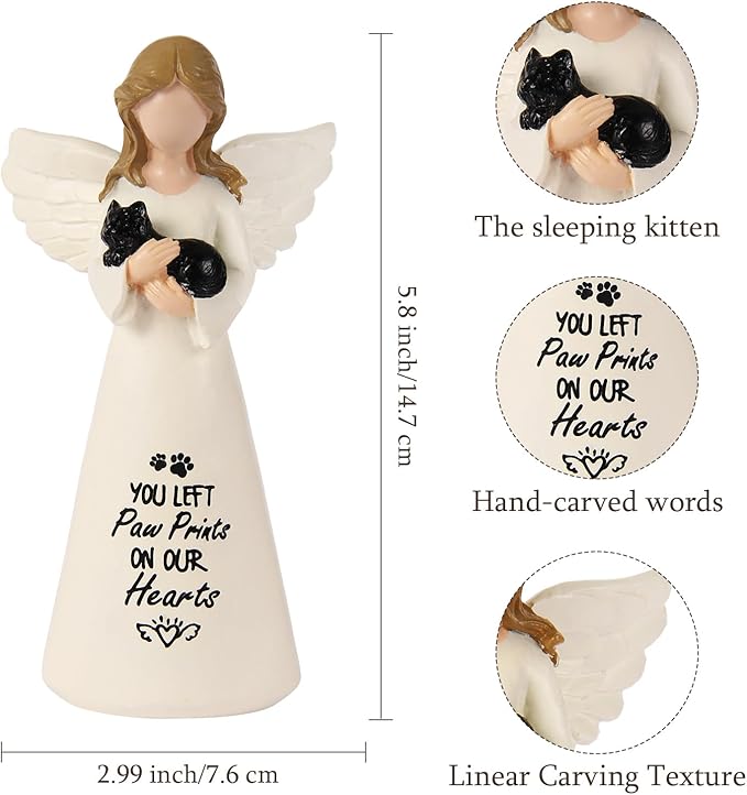 Cat Memorial Gifts for Loss of Cat - Sympathy Gift for Cat Lovers, Pet Memorial Keepsake for Grieving Cat Owners, Remembrance Gifts for Loss of Pet (Black Cat)