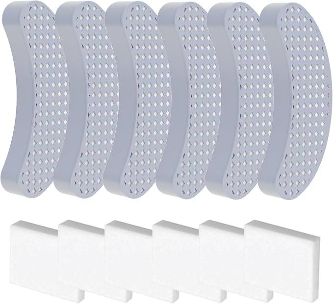 Cat Water Fountain Filter Replacement, 6 Pcs Pet Fountain Filter with 6 Pcs Sponges Foam for 108oz/3.2L Stainless Steel Automatic Cat Water Dispenser