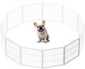 SunsGrove Indoor Dog Playpen, 24 Inch 4 Panels Puppy Play Pen for Indoors, Easy Setup Anti-Rust Pet Fence, White