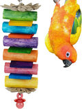 Super Bird Creations SB1199 Sola Balsa Stack Bird Toy - Bird Enrichment Toys, Wooden Bird Toys for Small/Medium Bird Size, Ideal for Parakeets and Cockatiel, Natural Bird Toys for Cage Play