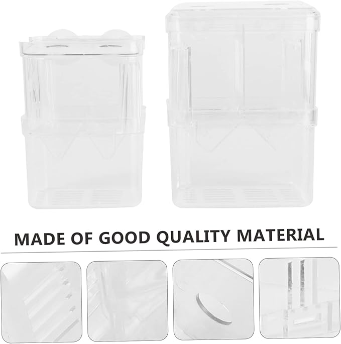 TOYANDONA 2Pcs Transparent Fry Breeding Tank Fish Hatching Container with Suction Cup for Safe Cultivation of Young Fish Convenient Feeding and Easy Cleaning
