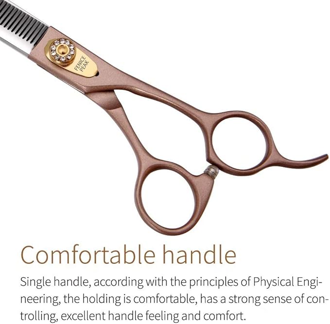 Fenice Peak Professional Thinning Scissors for Dog Cat 7/7.5'' Pet Grooming Scissors 440C Stainless Steel Thinning Shears for Dogs 50/56 Teeth