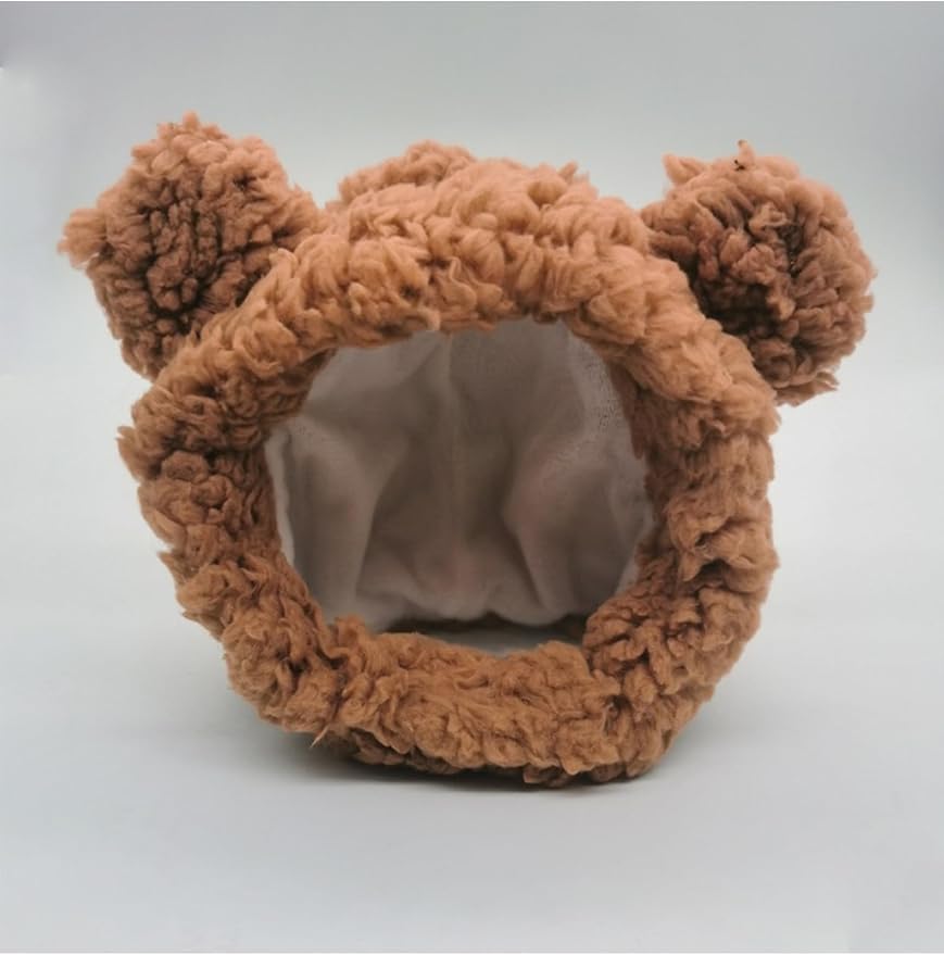 2 Pcs Cat Warm Hat - Winter Pet Headwear for Cats Small Dogs,Cute Cat Clothing Accessories Dress Up Valentines Party Birthday Theme(Brown,Pink)