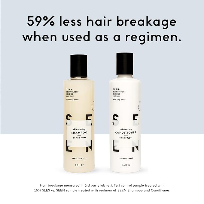 SEEN Conditioner Eco-Refill, Fragrance Free - Non-Comedogenic Hair Conditioner- Dermatologist-Developed - Safe for Sensitive, Eczema & Acne Prone Skin