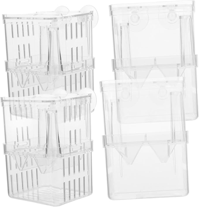 BESPORTBLE 4pcs Small Fish Tank Isolation Boxes for Guppy Breeding Aquarium Separation Container Suction Cups for Newborn Fish and Pregnant Care