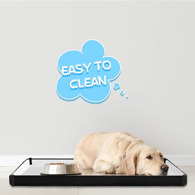 Dog Pee Pad Holder with 4 Fixing Clips 33 x 23 Inch Extra Large Foldable Potty Pads Puppy Pad Holder Tray for Dogs Training High Side Easy to Clean