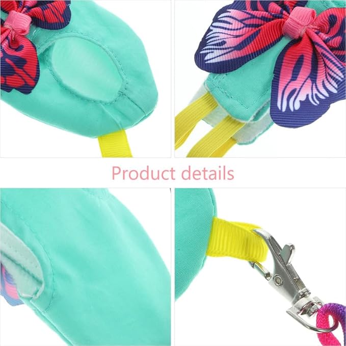 POPETPOP Bird Diaper Harness and Leash Parrot Flying Clothes Suit Reusable Breathable Cloth for Small Parakeets Cockatiels and Lovebirds Flight Protection