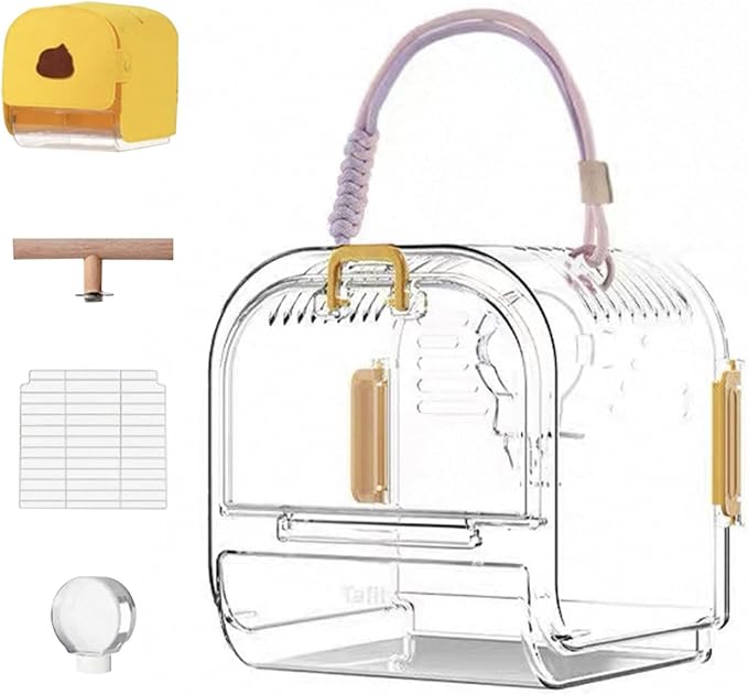 Light Weight Pet Carriers Transparents Portable Bird Cage with Removable Tray for Budgies and Small Birds Travel Cage with