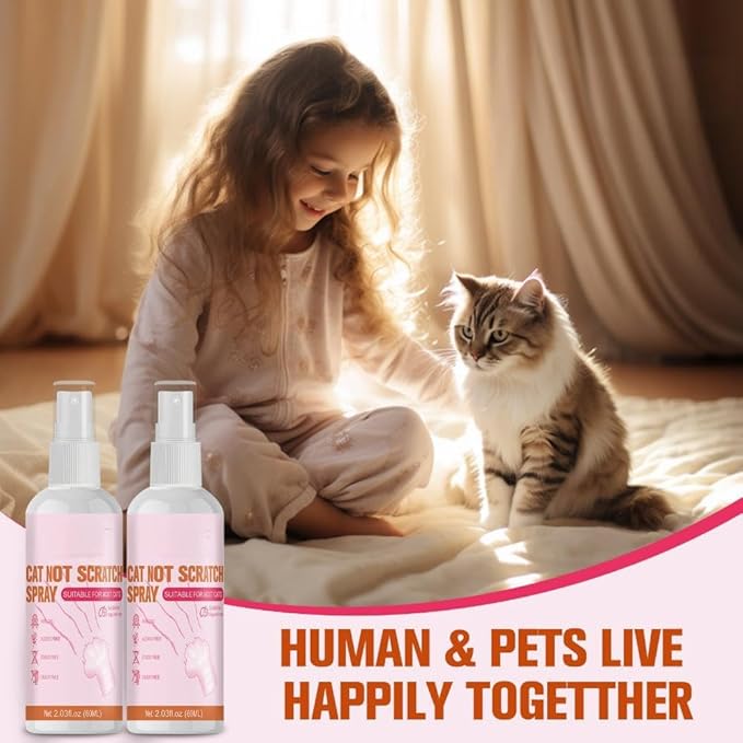 Cat Deterrent Spray Indoor,Natural Cat Repellent Spray for Furniture Protection,Safe Natural Training Aid to Stop Scratching,Safely Stops Urine Marking, Pee Everywhere