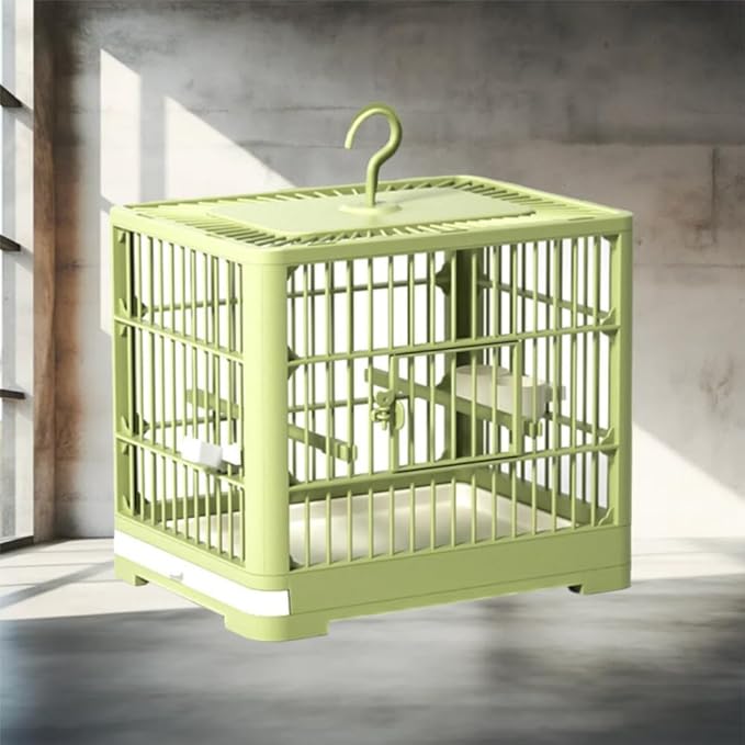 2026 New Bird Carrier Cage, Travel Bird Cage, Portable Bird Carrier, Small Birds Lightweight Parrots Cage, Detachable Tray Hook Handle Easy Transport Bird House for Travel Outdoor (Green)