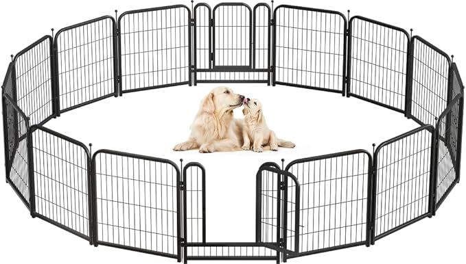 Dog Playpen 8/16 Panels 32" Height Heavy Duty Dog Fence Puppy Pen for Large Medium Small Dogs Indoor Outdoor Foldable Pet Exercise Pen