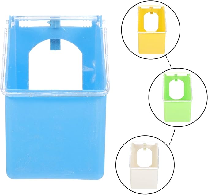 Milisten 4pcs Pigeon Cage Hanging Feeder Boxes with Lid Multifunctional Small Bird Feeding and Watering Container for Parrot and Cage Accessories Plastic Bird Feeders