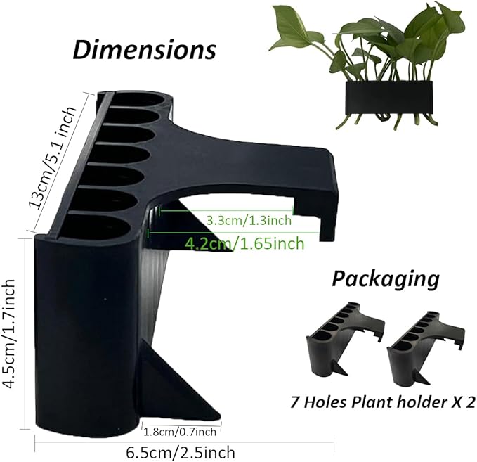 2PC 7 Holes Upgraded Aquatic Plant Cup Holder for Fish Tank - Perfect for Aquaponic Cultivation and Aquascape Decorations on Top of Tank