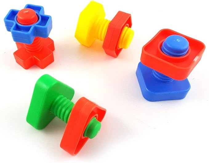 Hypeety 4pcs Bird Intellective Toys Screw Training Toy for Parrot Parakeet Macaw African Greys Budgies Cage Toy (A)