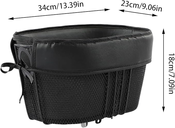 Dog Bike Basket, Soft-Sided Ventilated Dog Bike Carrier Backpack, Pet Bicycle Basket, Small Dogs Cat Kitten Puppy Booster Car Seat with Safety Strap, Safe and Easy (Black)