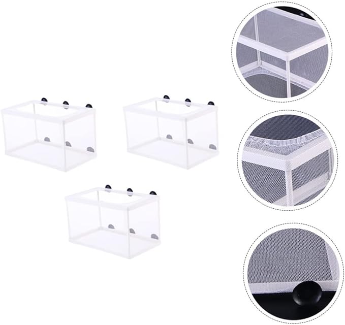 Large Fish Breeding Net with Suction Cups Hatchery Box for Fry Isolation Aquarium Divider Mesh Fish Breeding Divider for Tank Use