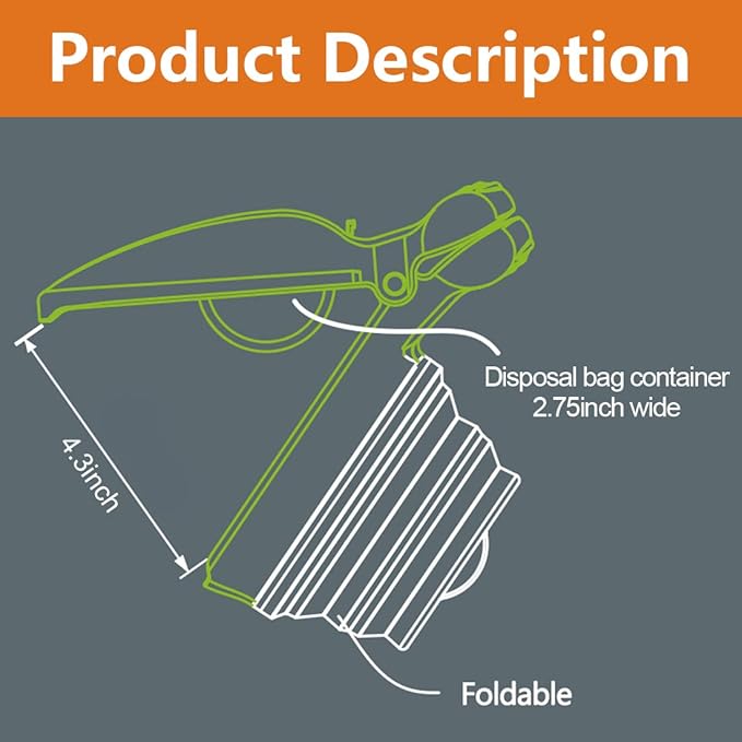 LUEXBOX Dog Pooper Scooper with 150PCS Waste Cleaner Bag, Dog Scooper Pooper for Large Dog, Dog Poop Scooper for Walking, Dog Waste Pick Up with Bag Dispenser, Dog Leash Clip and Pooper Scooper Bags