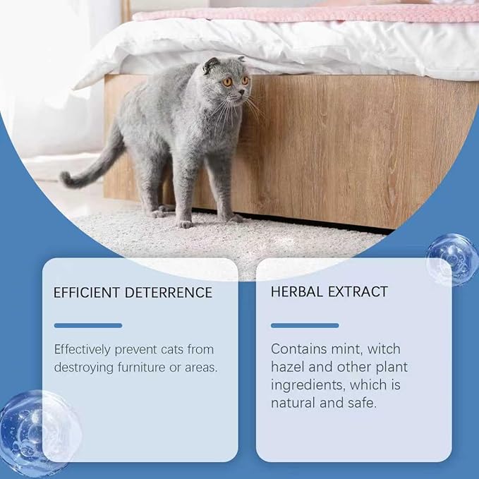 Bitter Cat Deterrent Spray - Enhanced Cat Repellent Indoor and Outdoor,Anti Chew Scratch Keep Off Furniture Counter,Mint to Prevent Cats from Urinating in Couch Bed
