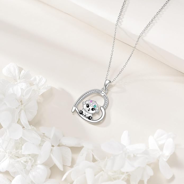 KZX Cat/Dog/Phoenix/Eagle/Whale/Shark/Puffin/Starfish/Chicken/Butterfly/Owl/Bee/Frog/Seahorse Necklace Sterling Silver Animal Pendant Jewelry Gift for Women