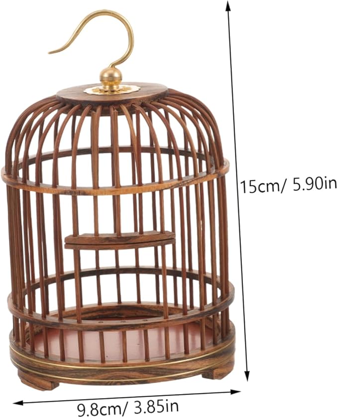 Pet Cage Wooden Decor Wood Decor Hamster Cage Metal Birds Hanging for Bird en Nest Advanced ations Vintage Retro
